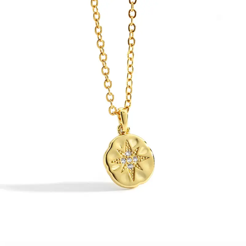 Star Meteor Coin Pendant Necklace