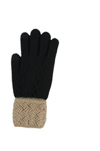 Knit Gloves Two Tone with Texting Finger