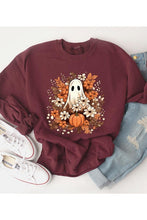 Halloween Ghost in Fall Fleece Sweatshirt