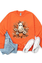 Halloween Ghost in Fall Fleece Sweatshirt
