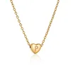 Gold Heart Initial Pendant Necklace