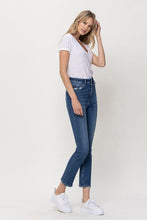 Stretch High Rise Slim Straight Ankle Jeans