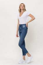Stretch High Rise Slim Straight Ankle Jeans