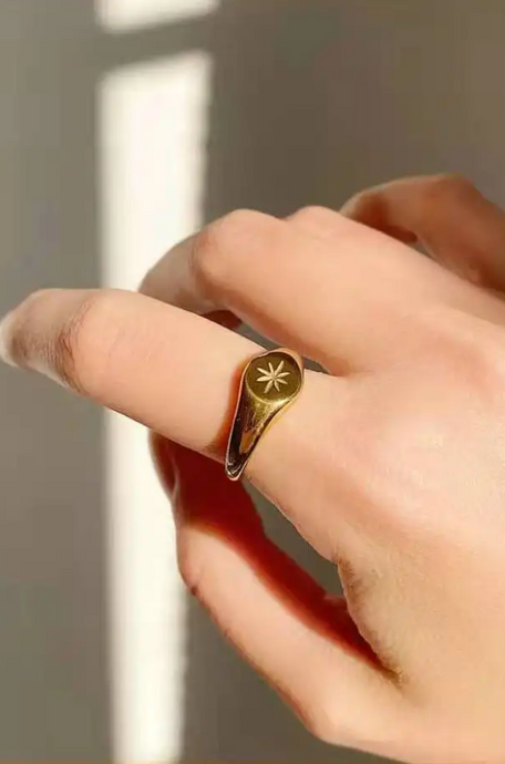 Compass Ring Gold Filled over Sterling Silver