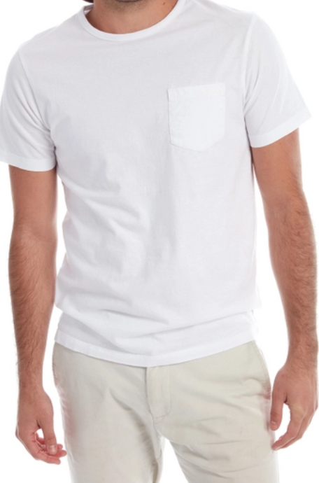 Gavin Short Sleeve Garment Dye Pocket White