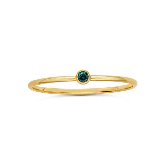 Gold Filled Stackable Ring-Emerald Gem