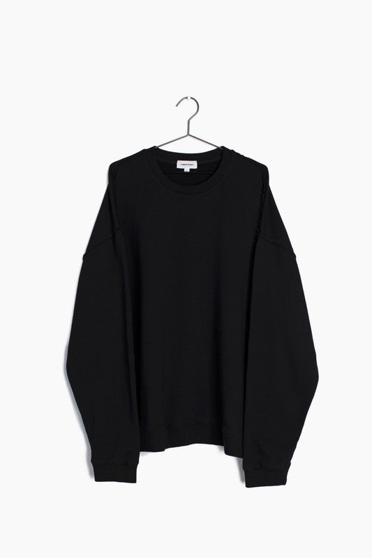 Men's Reverse Seam Sweatshirt in Black