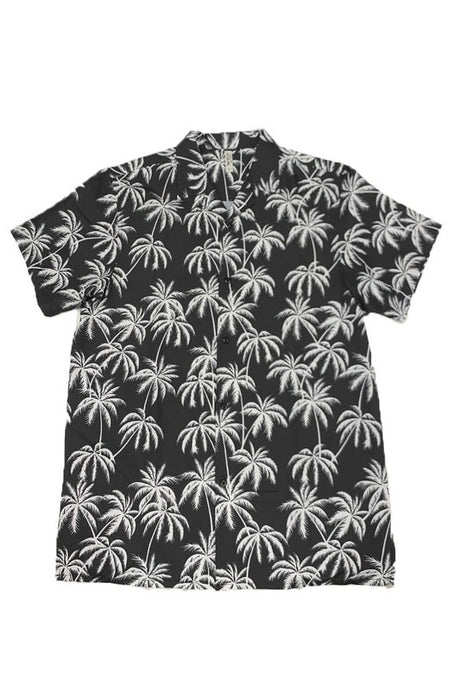 Black & White Hawaiian Palms Shirt