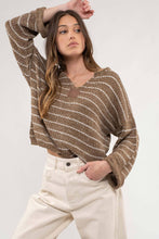 Striped Drop Shoulder Knit Sweater