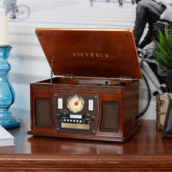 Victrola Navigator 8-in-1 Classic Bluetooth® Record Player with USB Encoding and 3-speed Turntable