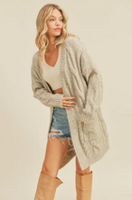 Oatmeal Cable Knit Cardigan