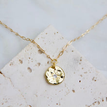 CZ Hammered Star Coin Necklace