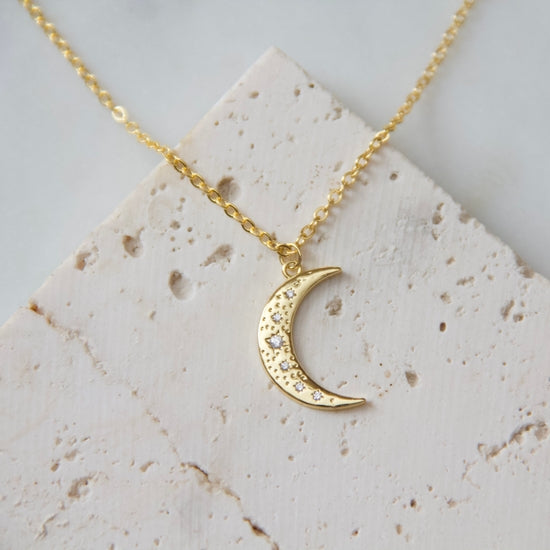 CZ Crescent Moon Necklace