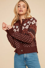 Fair Isle Button Up Cardigan Sweater